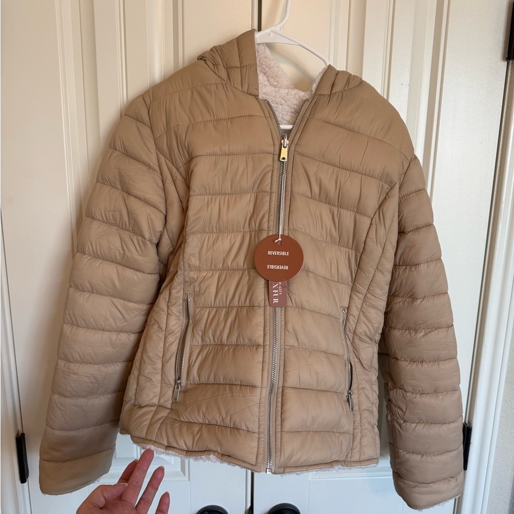 Reversible Tan Puffer Jacket
